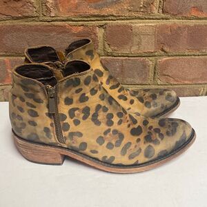 Liberty Black Cheetah Print Leather Bootie Size 9.5